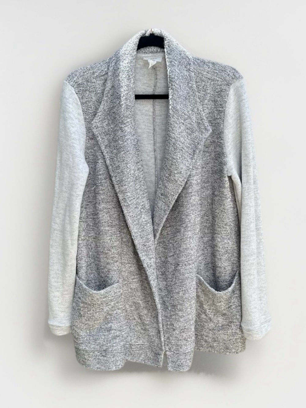 LOFT Two-Tone Gray Open-Front Cardigan